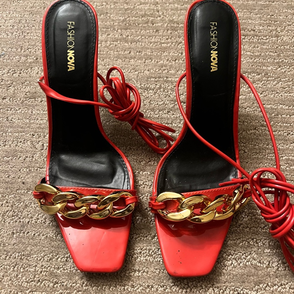 Bright orange FN heels Size 10US - Picture 7 of 7
